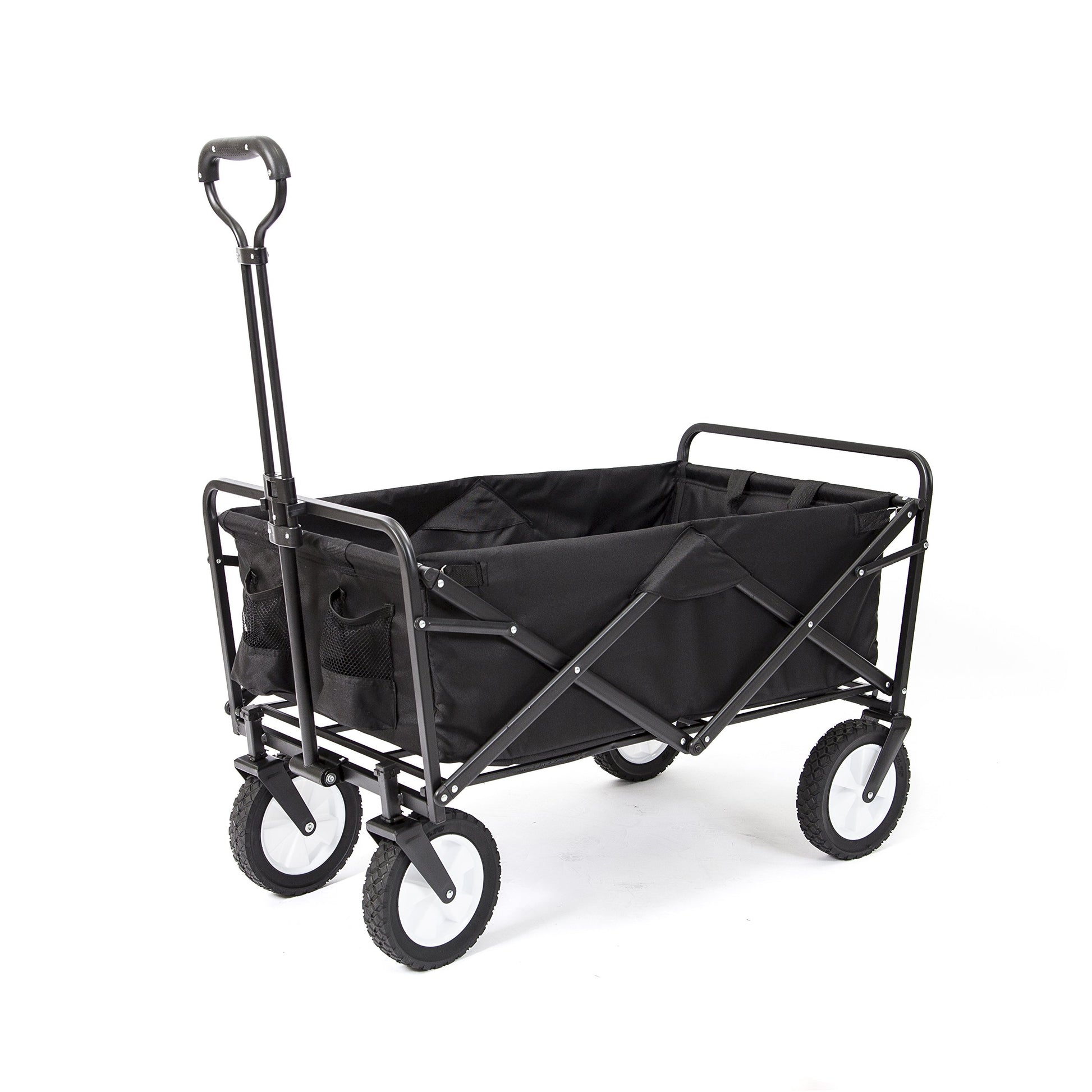 MacSports Collapsible Folding Outdoor Utility Wagon, Black - WoodArtSupply