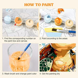 MXJSUA 4 Pack Cute Cartoon Turtle Paint by Numbers Kit with Framed Canvas for Ages 6-12 Kids, Paint by Numbers Kits for Children Beginners, Acrylic Oil Painting for Home Wall Decor Gift (8x8 inch) MXJSUA