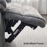 Comfort Stretch Grey Power Recliner Chairs for Living Room Faux Fur Electric Recliners Chair with USB Port Soft Fabric Overstuffed Single Reclining Chair Theater Seating Comfort Stretch