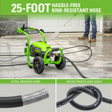 Greenworks Pro Brushless 3000 PSI (CSA Certified) 2.0 GPM Max / 1.1 GPM Electric Pressure Washer (Rugged Steel Frame, 25 FT Hose, 35 FT GFCI Power Cord) Greenworks