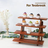 Tidita Acacia Wood Cupcake Display Stand - 4 Tiered Riser for Vendors Organizer - Wooden Cupcake Cookie Stands for Dessert Decorative Tables - Appetizer Serving Shelves Farmhouse at Party Wedding Tidita