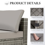 FHFO 7 Pieces Outdoor Patio Furniture Set, Wicker Sectional Sofa Set Rattan Modular Patio Conversation Sets with Cushions Couch Set & Coffee Table for Outside, Garden, Balcony, Porch, Grey FHFO