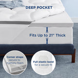 Bedsure 4 Inch Memory Foam Queen Mattress Topper, Dual Layer 2.5 Inch Gel Memory Foam & 800 GSM Waterproof Pillow Top Cooling Mattress Pad with 8-21 Inch Deep Pocket (Queen, 60x80 Inches) Bedsure