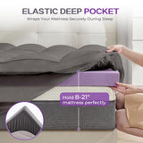 SINWEEK Dual Layer 5 Inch Memory Foam Mattress Topper King Size, 3 Inch Gel Memory Foam Plus 2 Inch 1450 GSM Down Alternative Quilted Pillow Top Mattress Pad Cover, Dark Gray SINWEEK