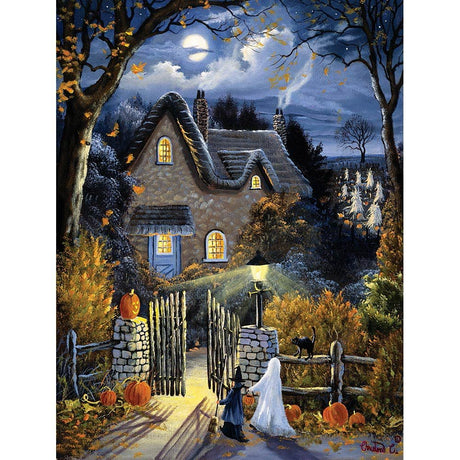 1000 Piece Glow in The Dark Jigsaw Puzzle for Adults- ‘Tess's Halloween’ - Fun Puzzle Educational Family Game Toys Adults Home Decoration Colorful Puzzle Gifts WoodArtSupply