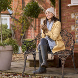 VINGLI 38.5" Patio Park Garden Outdoor Metal Rose Bench,Cast Iron Cast Aluminium Frame Antique Finish Chair,Accented Lawn Front Porch Path Yard Decor Deck Furniture for 2 Person Seat（Bronze VINGLI