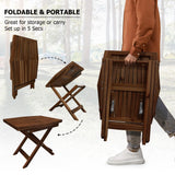 Melino Wooden Folding Table, Acacia Wooden Small Table for Indoor and Outdoor uses, Weather Resistant and Fully Assembled (Chestnut) Melino