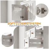 IRONCK Bathroom Vanity with Sink, 36" Farmhouse Bathroom Cabinet with 2 Drawers & Storage for Guest Baths Master Suites or Rental Units IRONCK