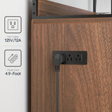 HOOBRO Cat Automatic Litter Box Enclosure Furniture, 30.5" L x 26.8" W x 61" H, Hidden Robotic Litter Box Cabinet, Dog-Proof Shelf with Charging Station, Scratching Mat, Bowls, Walnut WL68UMZ03N1 HOOBRO