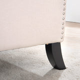 Push Back Single Recliner Chair,27" W Dual Function Foot System,Manual Wing Chair for Office, Den, Living Room, Bedroom, and Guest Room (Fabric, Beige) Fulocseny