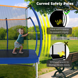 Lyromix 16FT Outdoor Rectangle Trampoline for Kids and Adults, Rectangular Trampoline with Curved Poles, Pumpkin Trampolin with Light, Sprinkler, Soccer and Storage Bag Lyromix