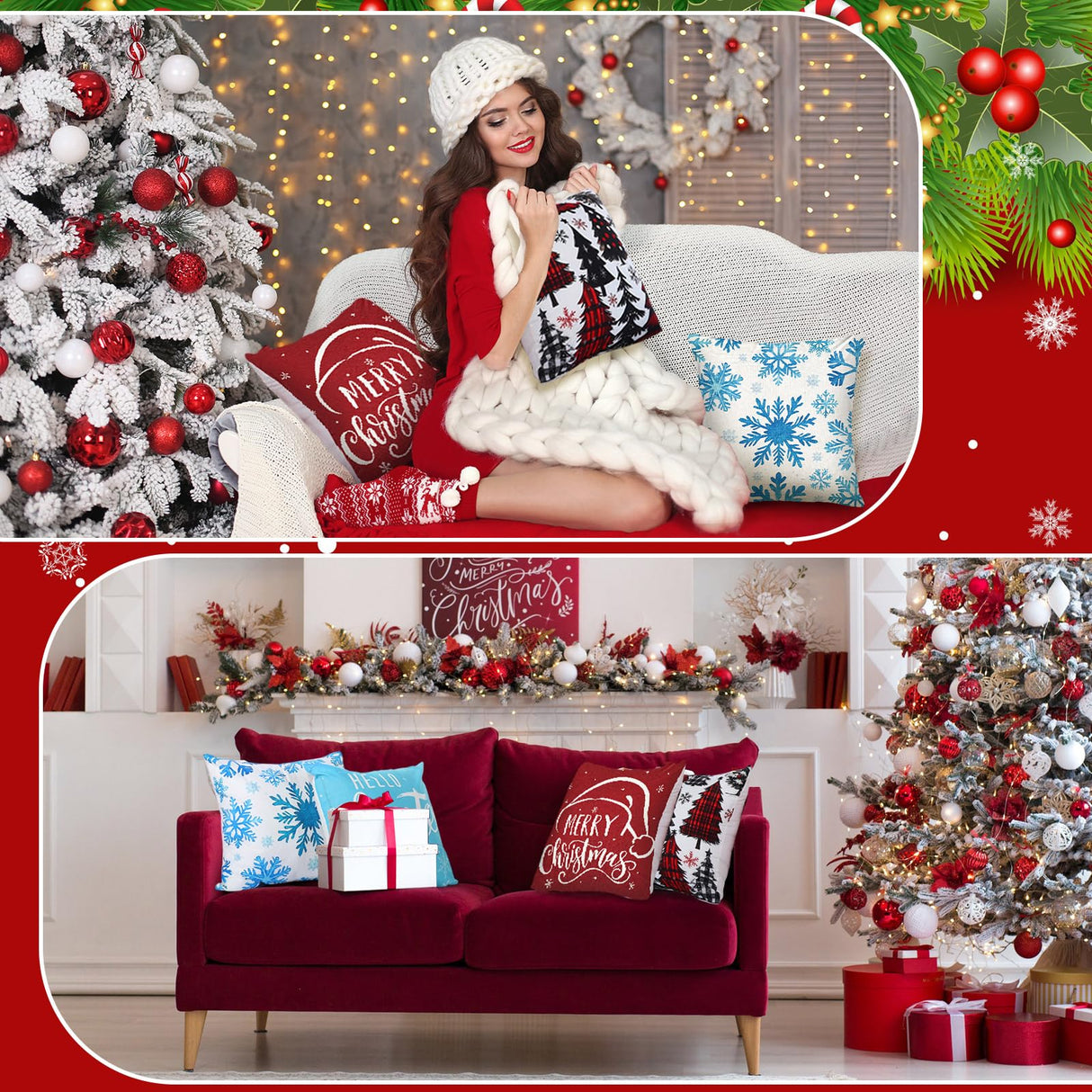 Mindsoft 20 Pcs Holiday Pillow Covers 18 x 18 Inch Seasonal Throw Pillow Covers Fall Halloween Decorative Pillowcase Pumpkin Ghost Pillowcase Cushion Case for Farmhouse Home Couch Sofa Decor Mindsoft