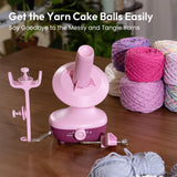 Etcokei Yarn Winder, Electric Yarn Ball Winder for Crocheting, Compact Yarn Cake Winder with Strong Tension Stepless Speed, Automatic Yarn Spinner Wool Winder, Ideal Helper for Knitting Lovers(Purple) Etcokei
