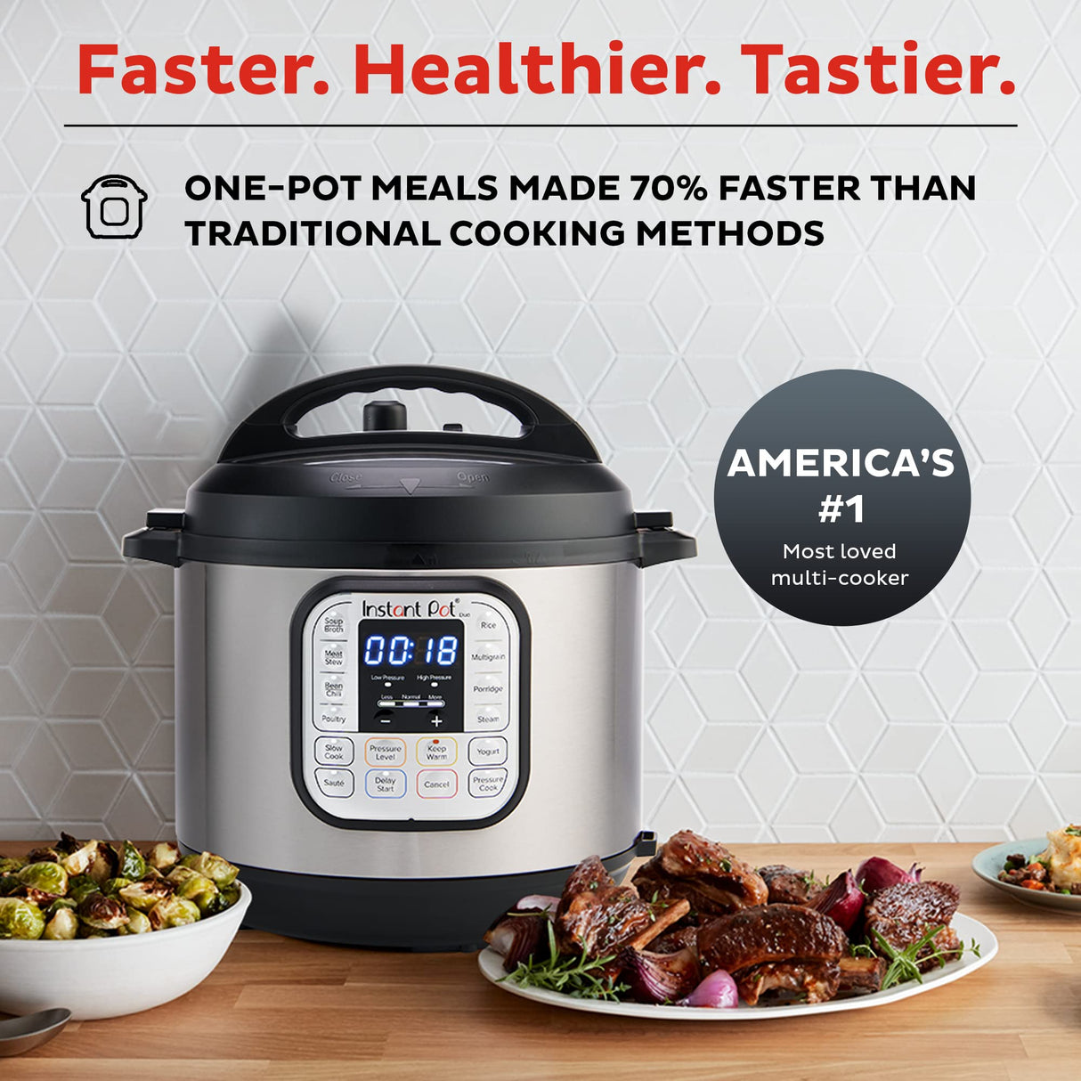 Instant Pot Duo 7-in-1 Electric Pressure Cooker, Slow Cooker, Rice Cooker, Steamer, Sauté, Yogurt Maker, Warmer & Sterilizer, Includes App With Over 800 Recipes, Stainless Steel, 6 Quart Instant Pot
