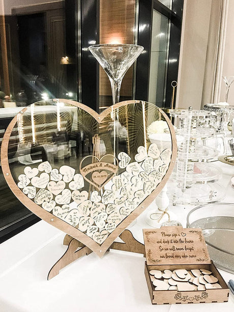 Personalized Wedding Guest Book Wedding Drop Box Wooden Rustic Wedding Decor Alternative Guest Book Wedding Ideas Wedding Heart Guest Drop Box Wedding by Eli
