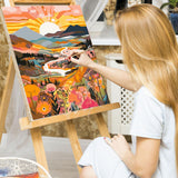 EFOTIML Paint by Numbers Kit for Adults Beginners & Kids Ages 8-12,1 Pack 16x20 inches Canva for Painting Kits for Adults in Colorful Box(Without Frame)- Sunrise Mountains and Rivers EFOTIML