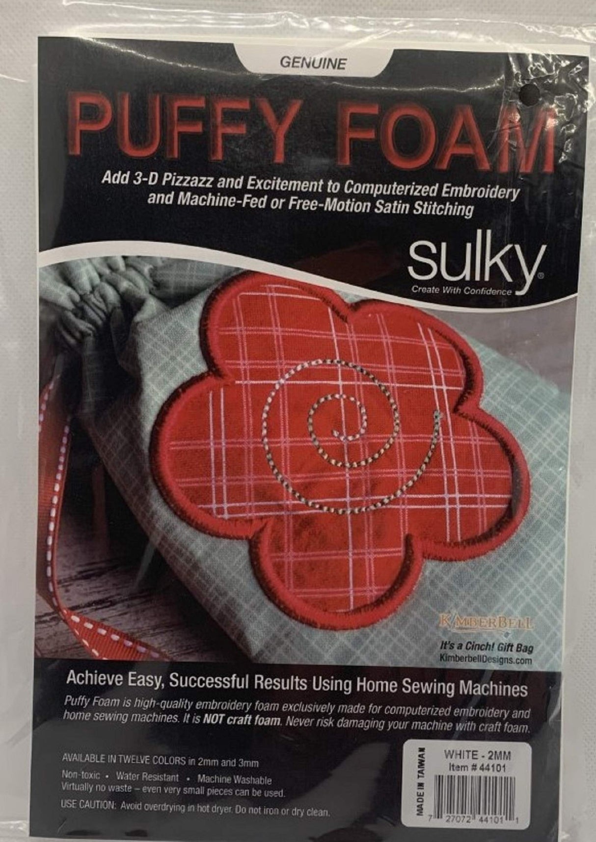 Sulky Of America 2mm Puffy Foam, 6" by 9", White (44101S) Sulky