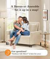 Corduroy Convertible Sofa Bed, 47" Loveseat Sleeper Sofa, Pull out Couch 618lbs Capacity, Modern Sleeper Couch Bed 2 Fluffy Pillows Included, Small Couches for Small Spaces/Apartment/Office, Beige Domusensus