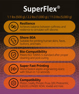 SuperFlex 3D Printer Resin, Softness 80A Simulating Flexible Rubber, Made in Korea by 3DMaterials (1000g, Clear) 3DMaterials