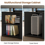 Itaar 70.9" Executive Desk, Large Computer Desk with Drawers and Lateral File Cabinet, Office Desk with Removable Shelves, Business Furniture Desk Workstation for Home Office, Brown2133 Itaar