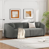 Christopher Knight Home 87.50" Curved Oversized 2 Seater Sofa, Upholstered Couch Chair, Soft Seating Lounge Chair, Cozy Loveseat with Armrest, Reading Sofas for Living Room, Home Rest, Grey Christopher Knight Home