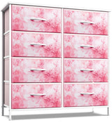 Sorbus Dresser with 8 Drawers - Furniture Storage Chest Tower Unit for Bedroom, Hallway, Closet, Office Organization - Steel Frame, Wood Top, Easy Pull Fabric Bins (8-Drawer, Pink) Sorbus