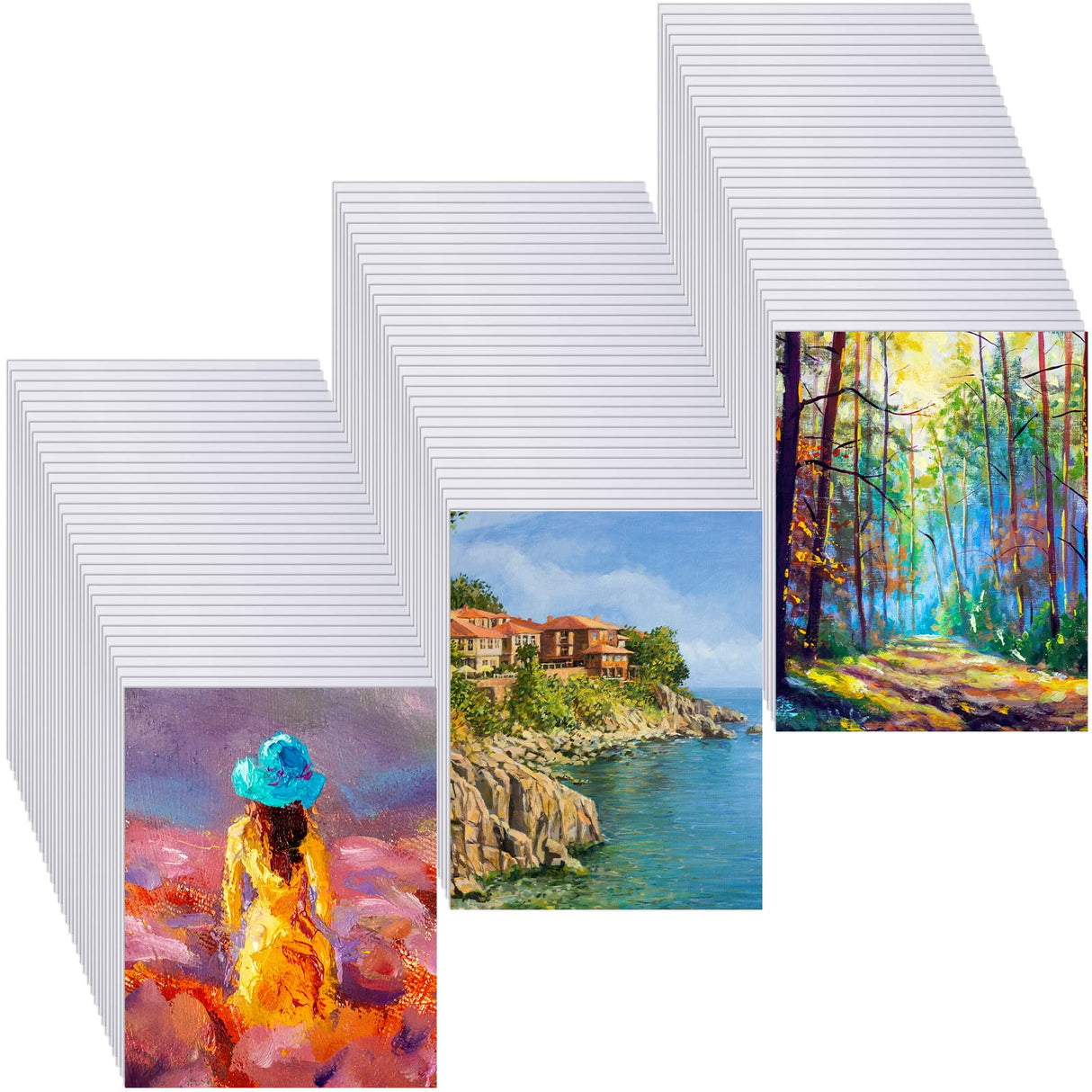 100 Pcs Sublimation Blanks for Picture Frame 8.5 x 11 Inch Double Sided Sublimation Blanks Canvas Heat Transfer Canvas Sheets Printable Inkjet Canvas Pads for Painting DIY Photos Murals Backdrops Leelosp