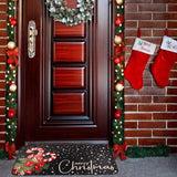 PodaFu Christmas Rug, Front Door Mat - 17x29 Inch (Black) Exquisite Rugs for Indoor/Outdoor Use podafu