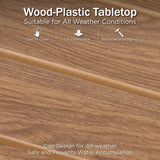 PHI VILLA Wicker Patio Furniture Set, Outdoor L-Shaped Sectional Sofa with Cushions and Acacia Wood Coffee Table, Boho Style for Garden, Deck, or Poolside Lounge，Beige PHI VILLA