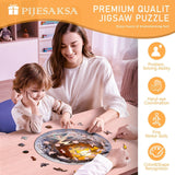 Wooden Puzzles for Adults, 3D Vision Effects Inside The Cave Wooden Jigsaw Puzzles for Adults, Unique Shape, Mountain Rivulet Sunset Landscape Wood Puzzles Adult, Home Decor (S-8.5 * 8.5in-100 pcs) Pijesaksa