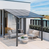 Vongrasig 10’ x 8’ Gazebo for Patio, Large Wall-Mounted Pergola Gazebo on Clearance, Outdoor Lean to Awnings for Backyard, Deck, Patio Vongrasig