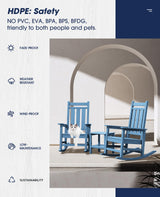 KINGYES Outdoor Patio Rocking Chair,(Plum Rocker) Blue KINGYES