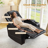 ANJ Power Recliner Chair Set of 3, Electric Soft Leather Reclining Home Theater Seating - USB Ports, Cup Holders, Hidden Arm Storage Movie & Media Room Chairs (Black) ANJ