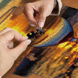 Beach Wine Sunset Puzzles for Adults 1000 Pieces, Ocean Art Landscape Jigsaw Puzzles, Pretty Beautiful Scene Puzzle IdeaBazar