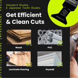 Smithology 20PCS Universal Metal/Wood Oscillating Saw Blades Combo Pack – 4 Bi-Metal Blades, 12 Standard Blades, 4 Japanese Tooth Blades Smithology