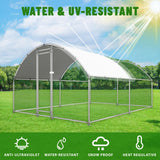 NUGRIART Large Metal Chicken Coop Walk-in Poultry Cage with Water-Resident and Anti-UV Cover Duck Rabbit Cat House Outdoor Chicken Run Pen with Round Roof NUGRIART
