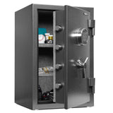 ISLANDSAFE 1200°F 40 Minutes Fireproof and Waterproof Safe Box, Digital Fire Proof Safe with 3 Spoke Detachable Handle, Personal safe for Home Office Money Gun (3.5 Cubic Feet Grey) ISLANDSAFE