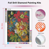 Diamond Painting Flowers-5D Diamond Art,Flowers Diamond Paintings for Adults,DIY Full Drill Paint by Diamonds Flowers Gem Painting on Canvas Perfect for Gifts and Home Wall Decor 12x16inch PHANTASYART