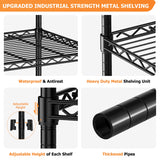 Storage Shelves Heavy Duty, 48" L x 20" W x 72" H Garage Wire Shelving Unit Loads 2000LBS, 5-tier Adjustable Metal Industrial Utility Shelf Rack for Kitchen, Laundry Room, Pantry, Warehouse, Basement ROOMTEC