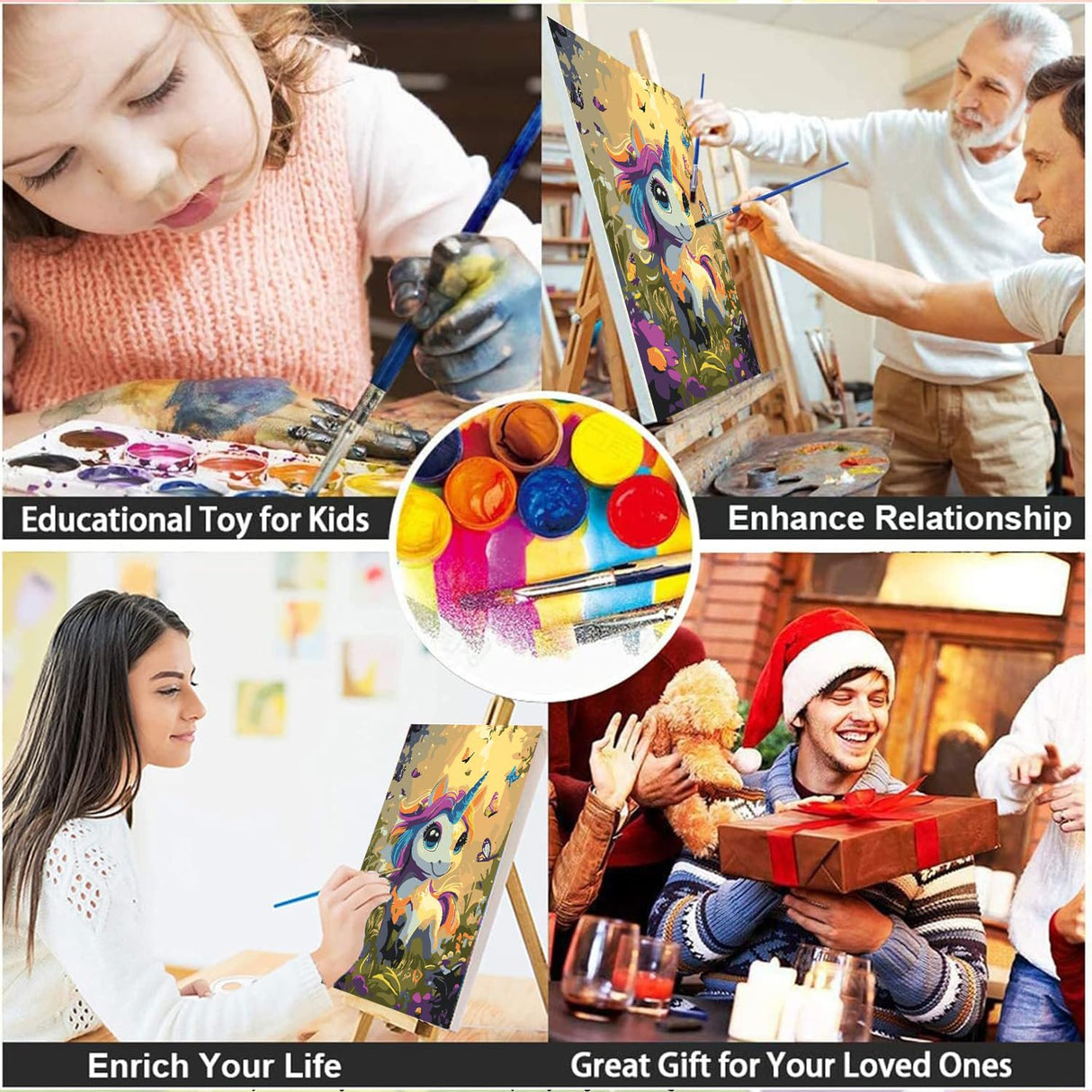 Arttoplus Anime Paint by Numbers Kit for Kids with Frame- Animals Framed Painting by Numbers, DIY Paint by Number for Kids as a Home Wall Decoration Gift 8x12 Inch Arttoplus