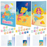 BONNYCO Paint by Numbers Kit for Kids Mermaid Pack 3 Canvas Paint by Number Canvas Framed Pre Drawn, Mermaid Gifts for Girls Painting | Arts and Kids Crafts 4-6 8-12 | Pintar por Numeros Niñas BONNYCO