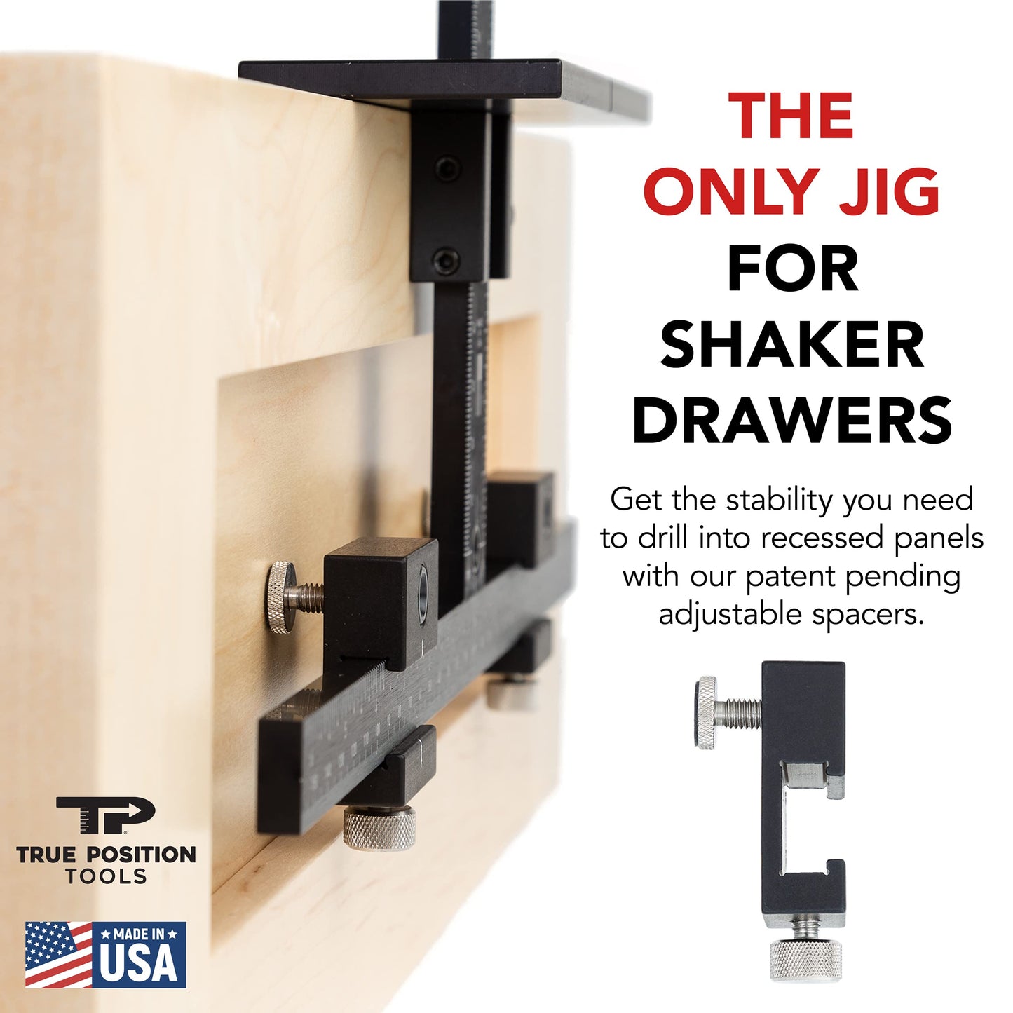 True Position Tools The Original Cabinet Hardware Jig - Made in USA - Most Accurate Tool for Knobs and Pulls - Hand Calibrated - WoodArtSupply