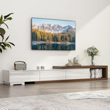 Hlivelood Extendable TV Stand, Modern Entertainment Center for Up to 120 Inch TV, Wood Reversible TV Media Console with 3 Drawers for Living Room Bedroom, 82-110" Hlivelood