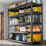 Bezuny 2500LBS Heavy Duty Garage Shelving Units, Storage Shelves, Metal Garage Shelves, Large Storage Rack, Steel Shelf, Industrial Shelving for Shop, Warehouse, Basement, Home Office, Black Bezuny