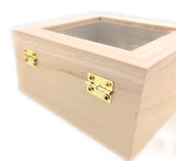 10 pc Set Unfinished Wood Craft Box with Window for Arts, Crafts and Birthday Party Favor DIY Oojami