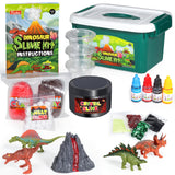 Trubic Dinosaur Slime Making Kit for Boys, Butter and Crystal Slime, Glow in The Dark and Add-ins with Storage Box, Dino Figurines with Lava, DIY Birthday Party Favors Gift Toys for Kids 6-12 Trubic
