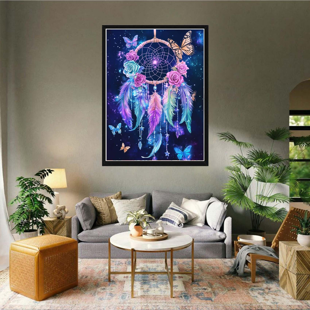 VAIIEYO 5D DIY Diamond Art Kits for Adults Dream Catcher, Diamond Painting Flower, Paint by Numbers Full Drill Round Rhinestone Craft Canvas for Home Wall Decor Gift 12x16 inch-16 VAIIEYO