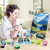 JOOZ Mountain Paint by Numbers Kit for Adults with Frame, Landscape Paint by Number with Easel, DIY Landscape Flower Adult Paint by Number Kits Framed Canvas for Home Wall Decor 8 x 12 Inch JOOZ
