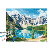 Banff National Park Paint by Numbers Kit for Adults, Canada Paint by Number, Mountain Lake Tree Pine Acrylic Painting for Gift, Alberta Poster Home Decor - Natural Scenery(16x20inch, No Frame) Cawpom