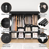 VTRIN Portable Closet for Hanging Clothes 67 Inch Wide Large Capacity Portable Wardrobe Closet with Cover, 4 Storage Shelves and 4 Hanging Rod Sturdy Free Standing Closet for Bedroom, Black VTRIN